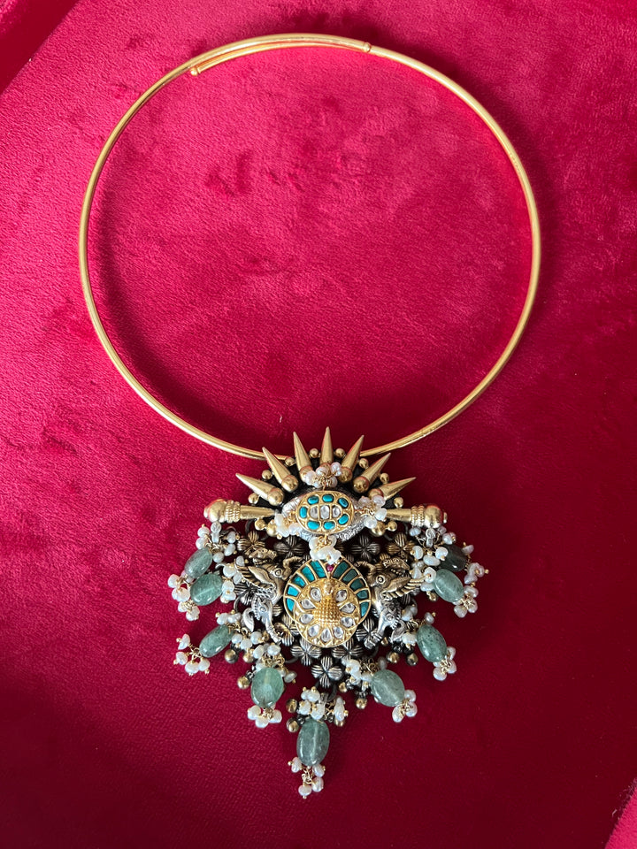 Silver Statement Hasli Necklace : Shine at Every Event