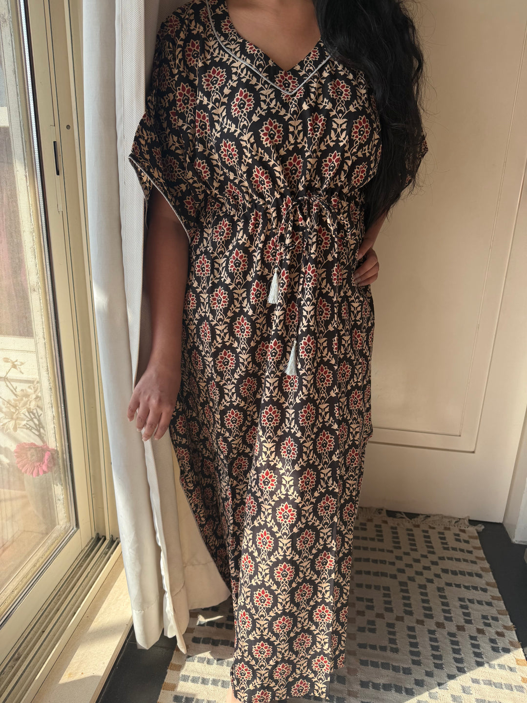 Indian Print Cotton Kaftan