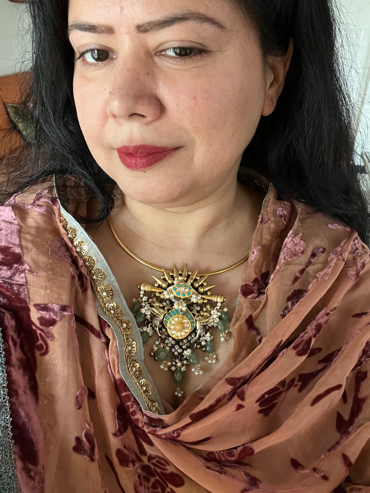 Silver Statement Hasli Necklace : Shine at Every Event