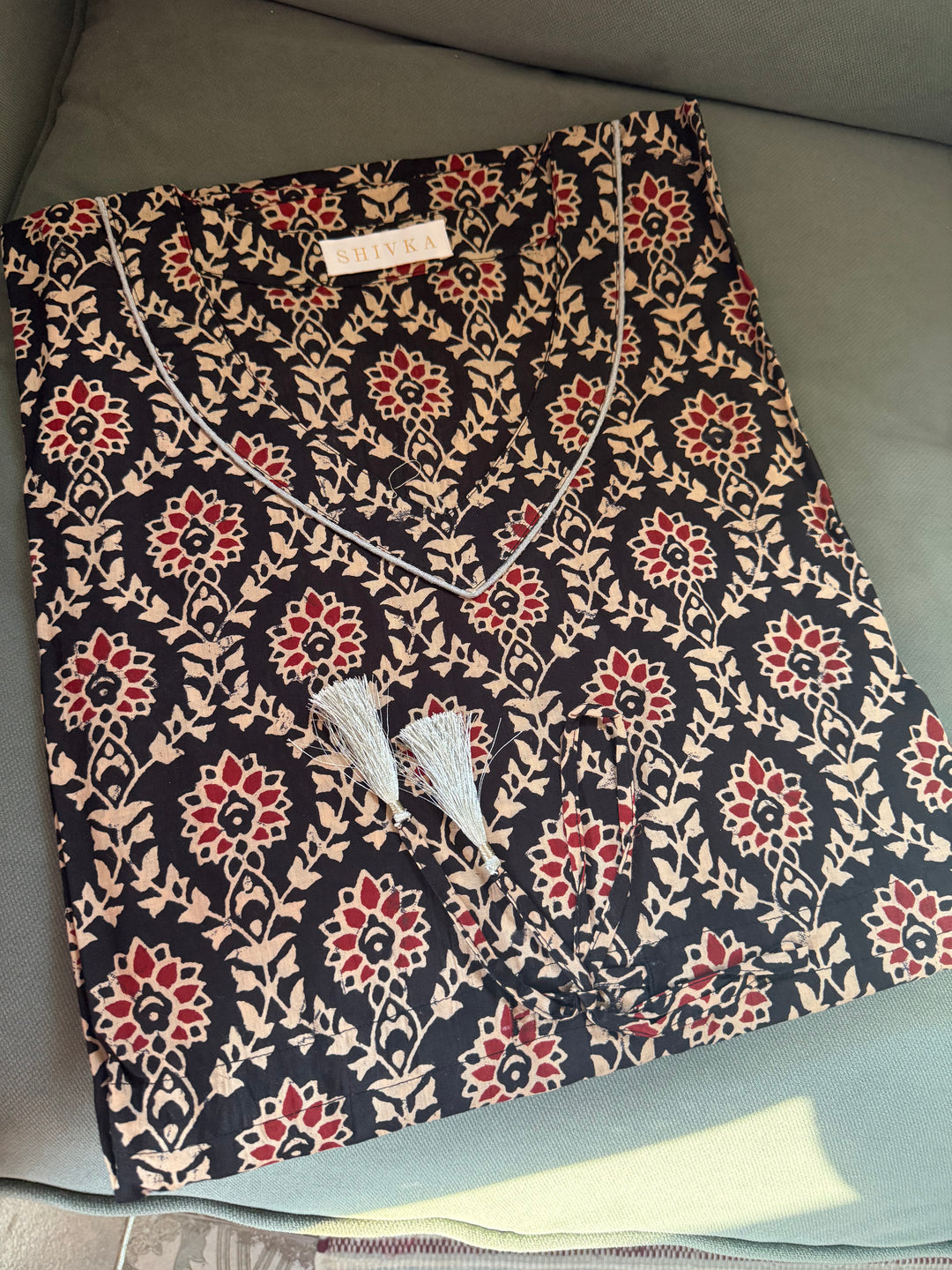 Indian Print Cotton Kaftan