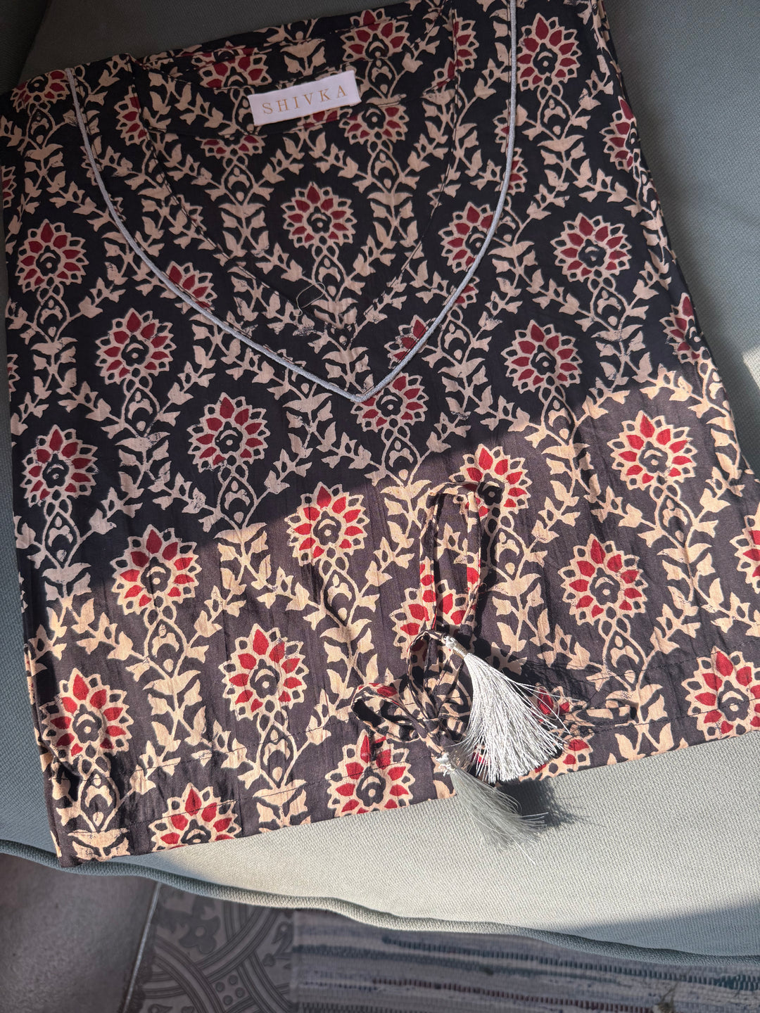 Indian Print Cotton Kaftan