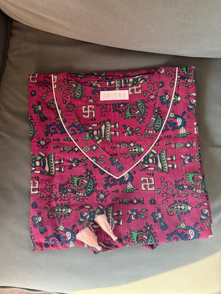 Indian Print Cotton Kaftan