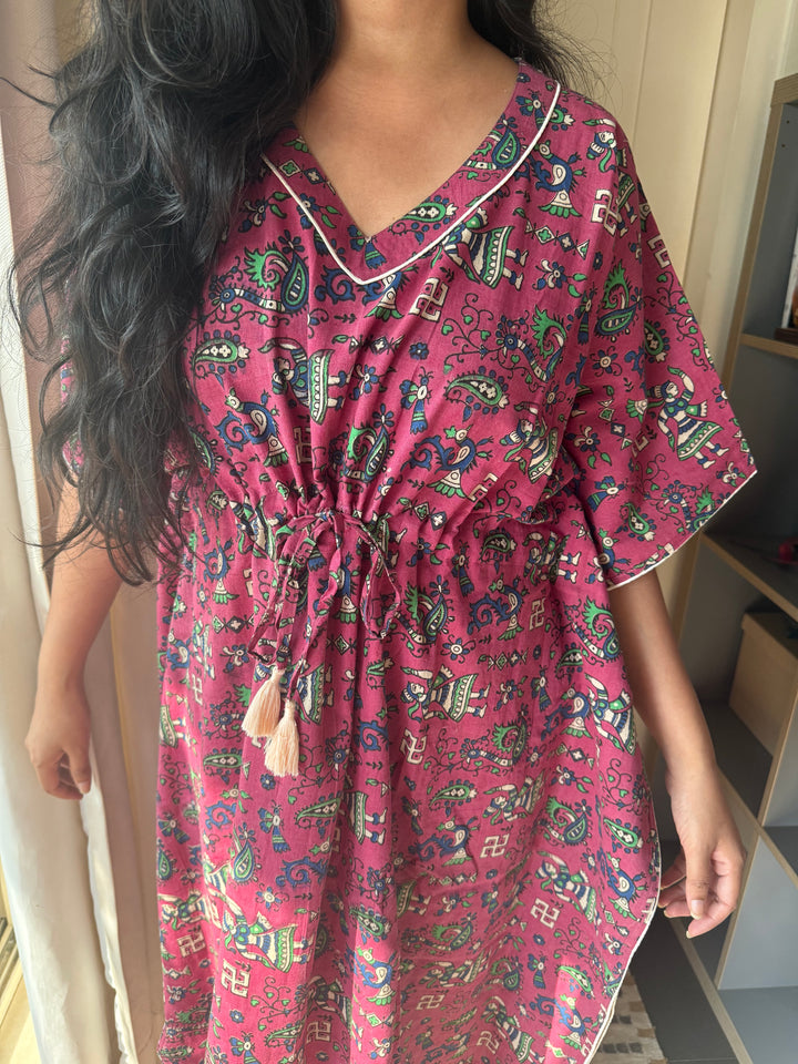 Indian Print Cotton Kaftan