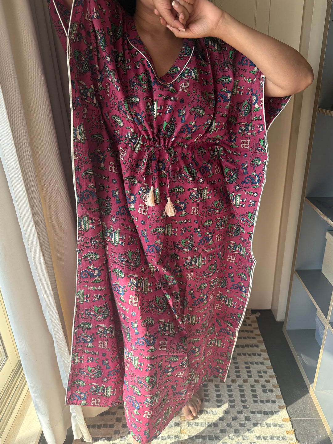 Indian Print Cotton Kaftan