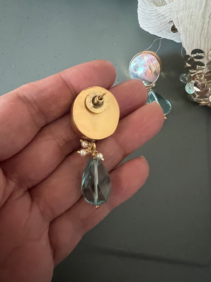 Fluorite Drop Natural Abalone Studs - Premium Quality, Exquisite Craftsmanship