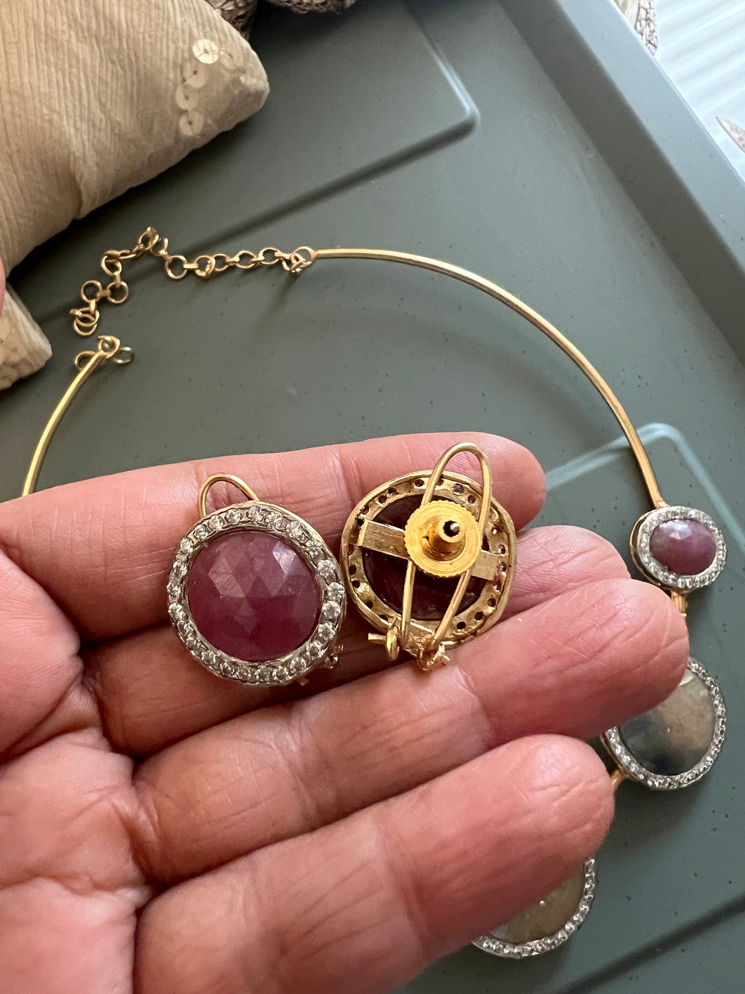 Multi Sapphire Hasli Necklace Set - Unmatched Quality and Style