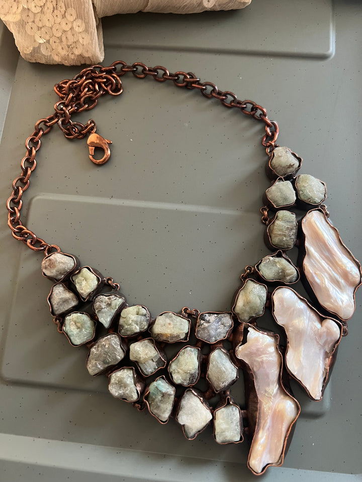 Statement Natural Gemstones Necklace