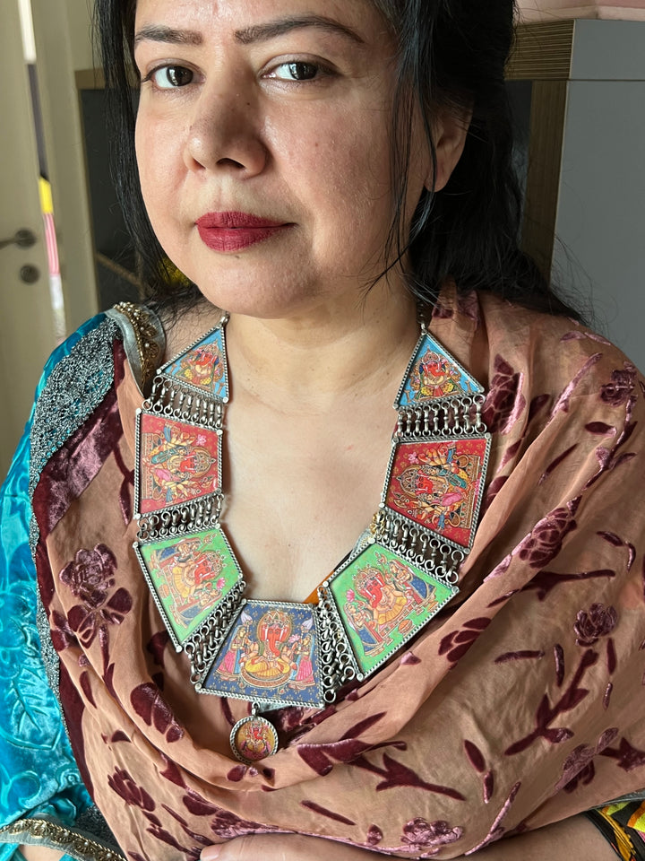 Exquisite Pure 925 Silver Ashtvinayak/ Ganesha Necklace - Premium Quality Craftsmanship