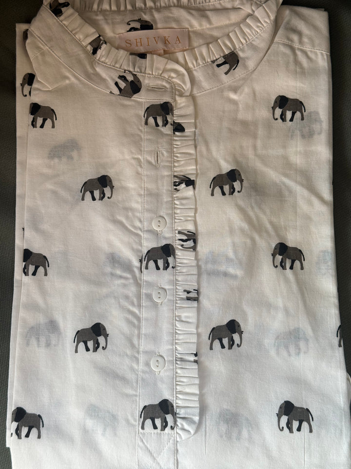 Indian Print Cotton Nightwear/ Handcrafted Nightwear / Loungewear