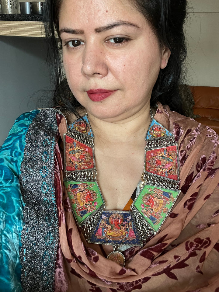 Exquisite Pure 925 Silver Ashtvinayak/ Ganesha Necklace - Premium Quality Craftsmanship