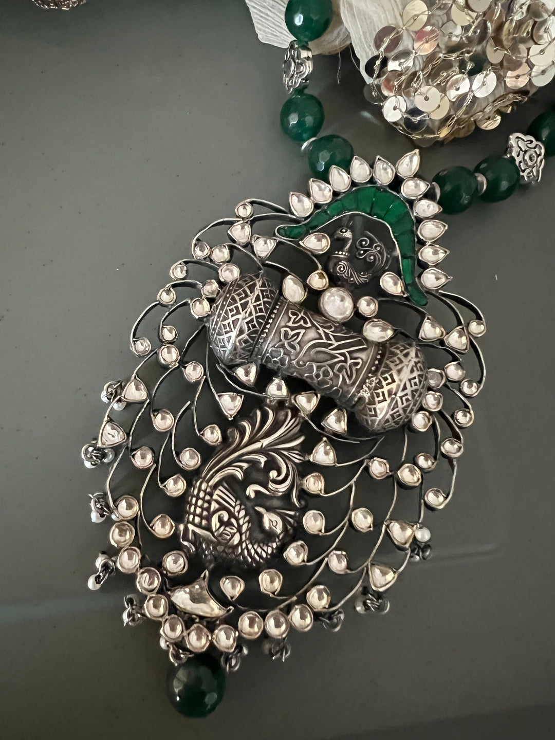 Exquisite Silver Handcrafted Fusion Pendant Necklace - Elevate Your Elegance