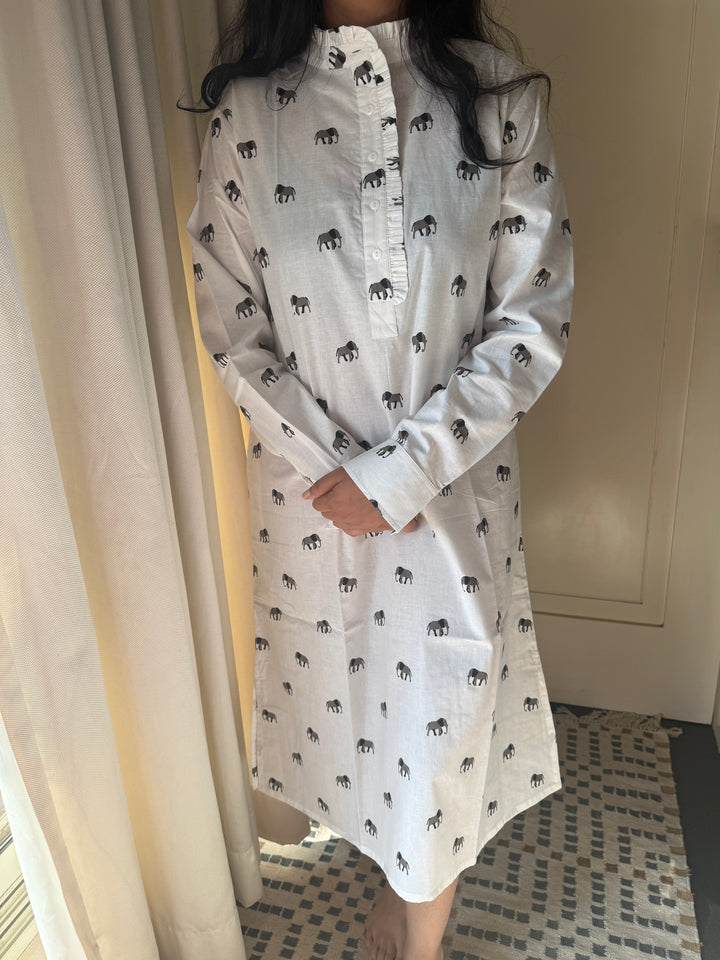 Indian Print Cotton Nightwear/ Handcrafted Nightwear / Loungewear