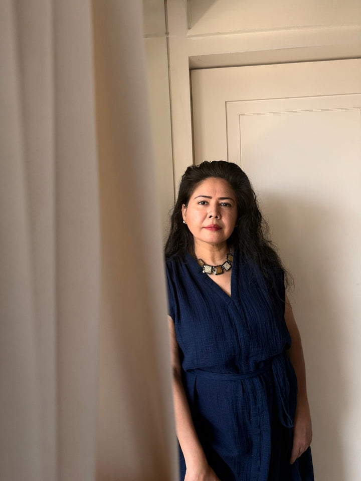 Handmade Necklace with Natural Gemstones | Adjustable Rhodium Polish Short Necklace by SHIVKA