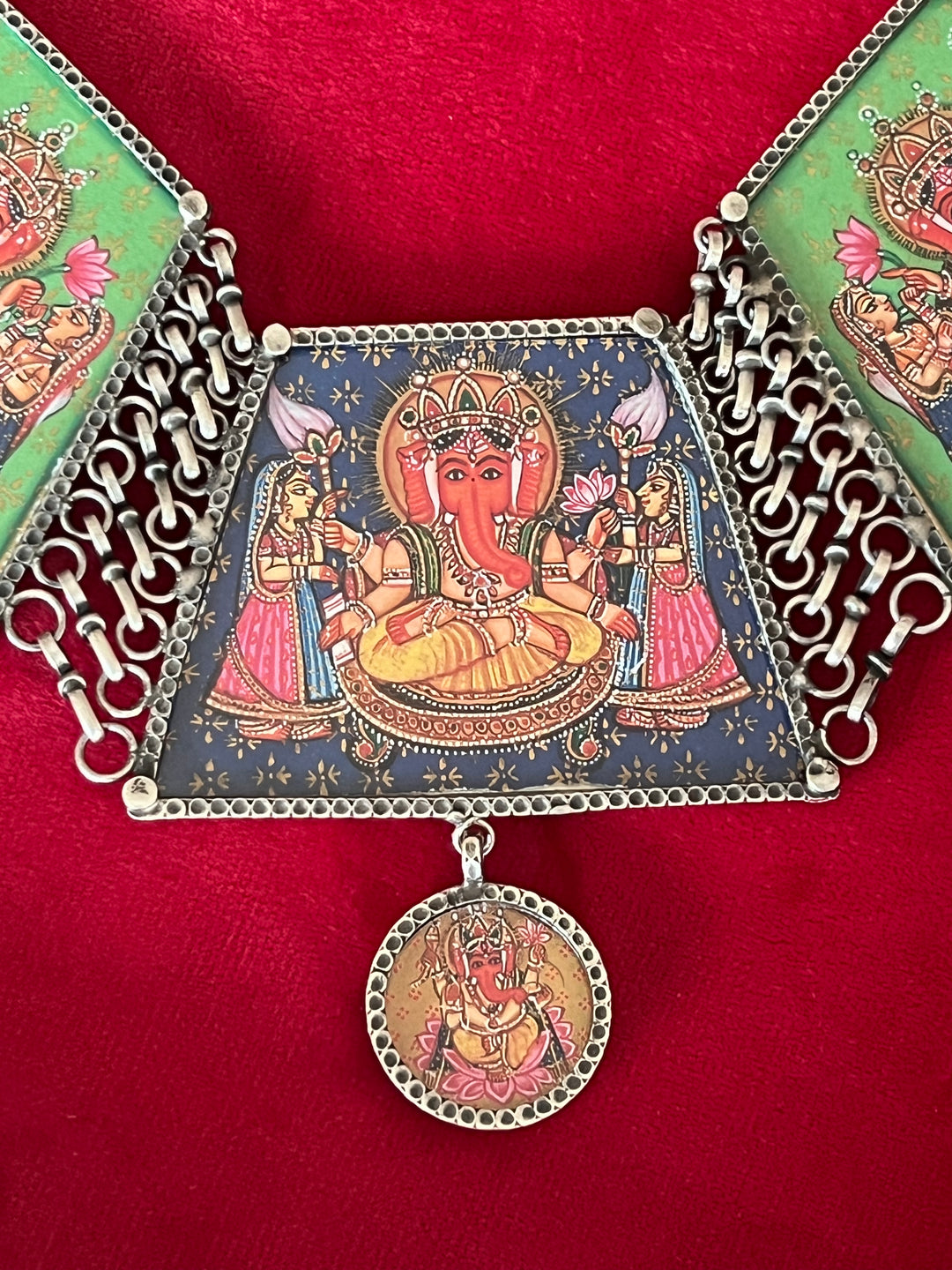 Exquisite Pure 925 Silver Ashtvinayak/ Ganesha Necklace - Premium Quality Craftsmanship