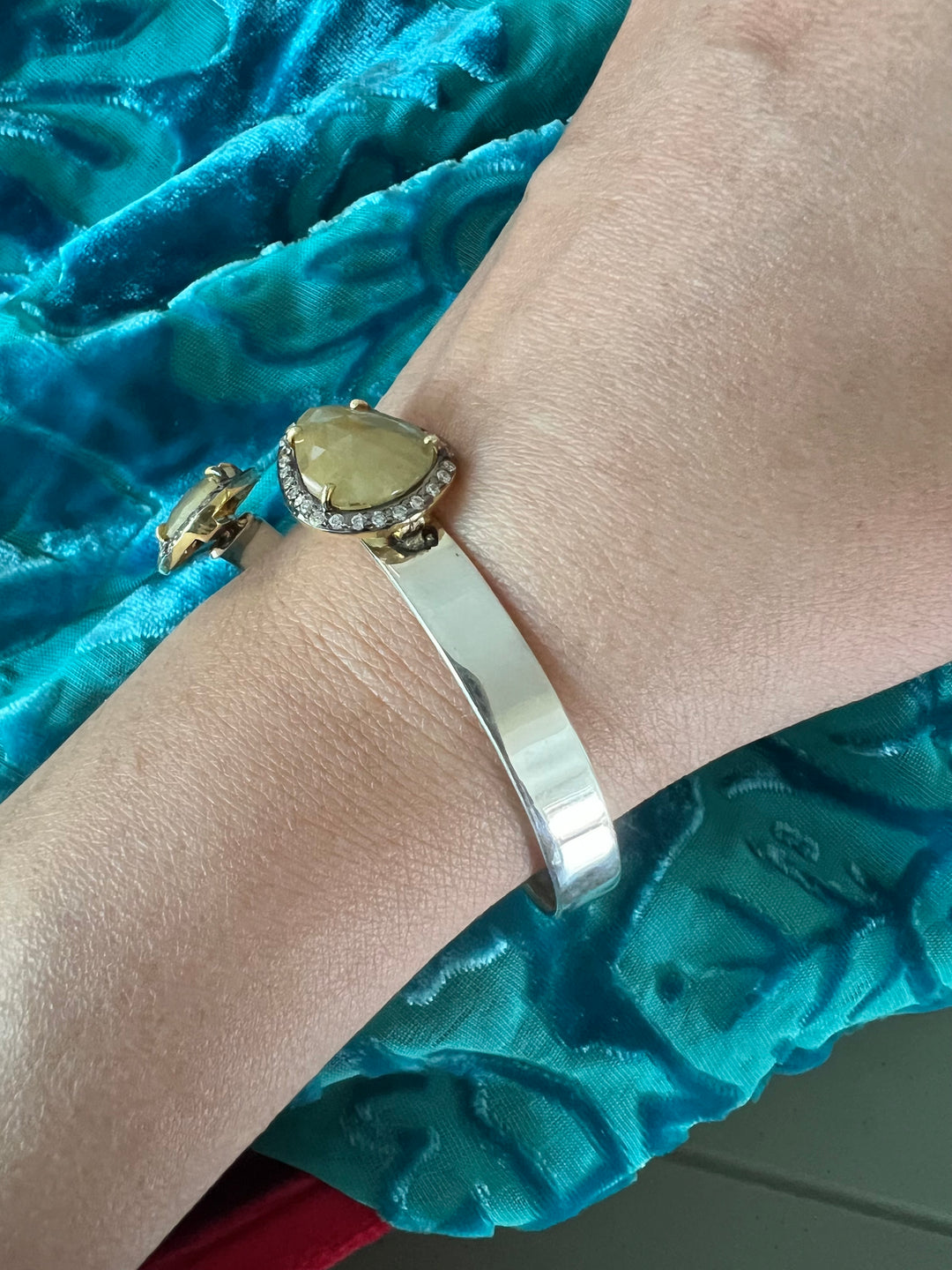 Exquisite 925 Silver Sapphire Open Cuff Bracelet - Unparalleled Quality and Style