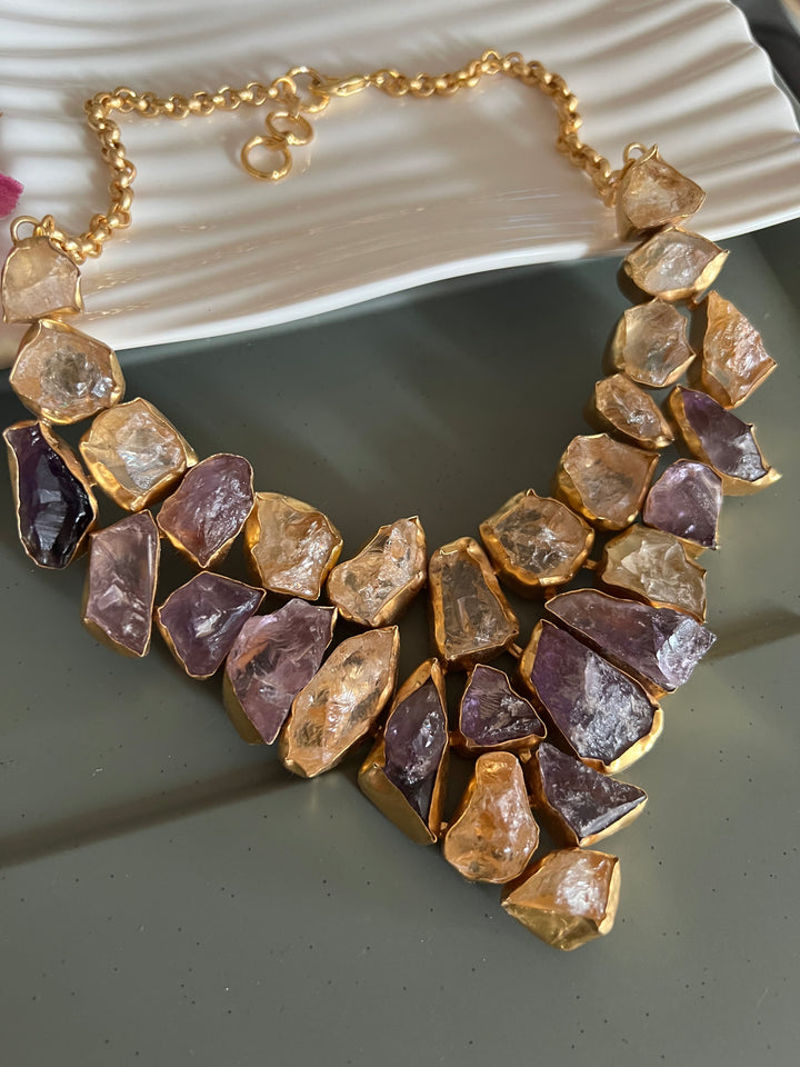 Statement Natural Stones Handmade Necklace - Elevate Your Elegance