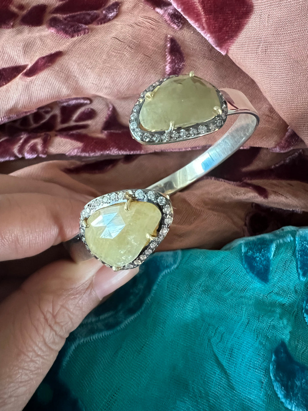 Exquisite 925 Silver Sapphire Open Cuff Bracelet - Unparalleled Quality and Style