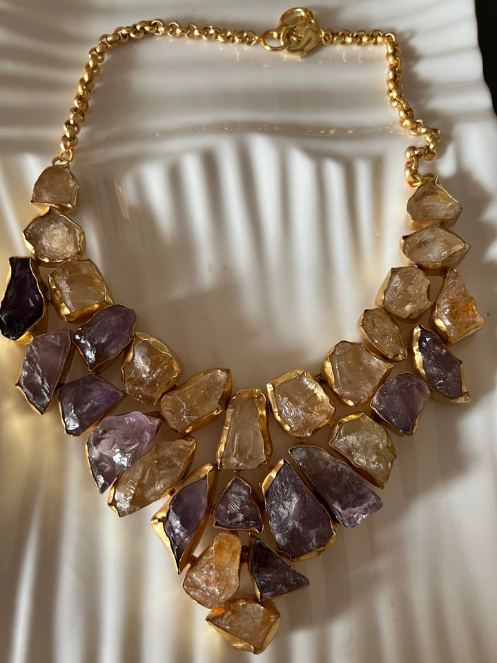 Statement Natural Stones Handmade Necklace - Elevate Your Elegance