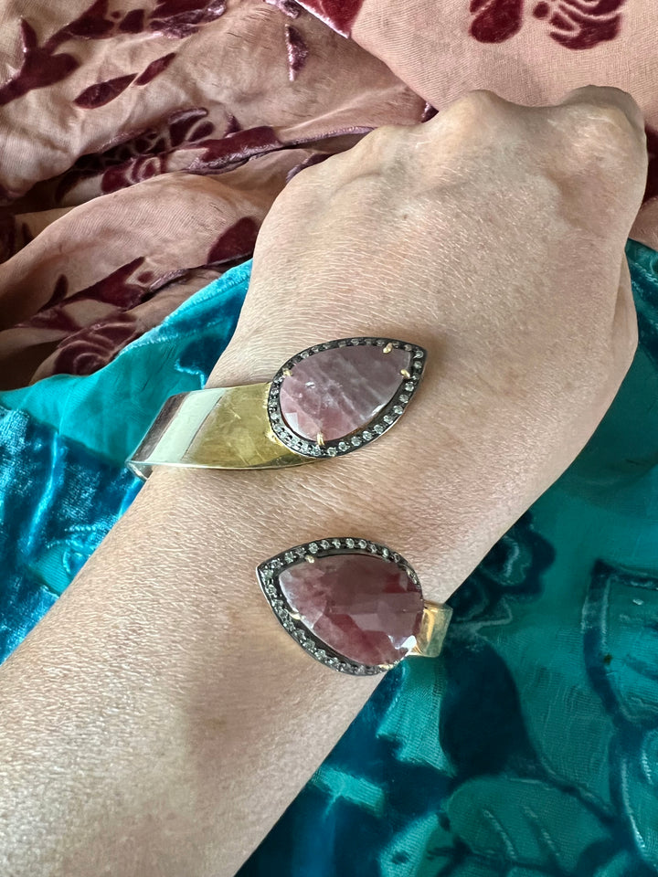 Exquisite 925 Silver Sapphire Open Cuff Bracelet - Unparalleled Quality and Style