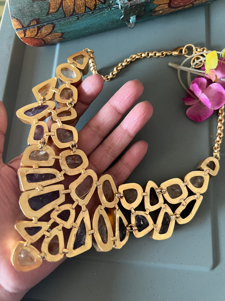 Statement Natural Stones Handmade Necklace - Elevate Your Elegance