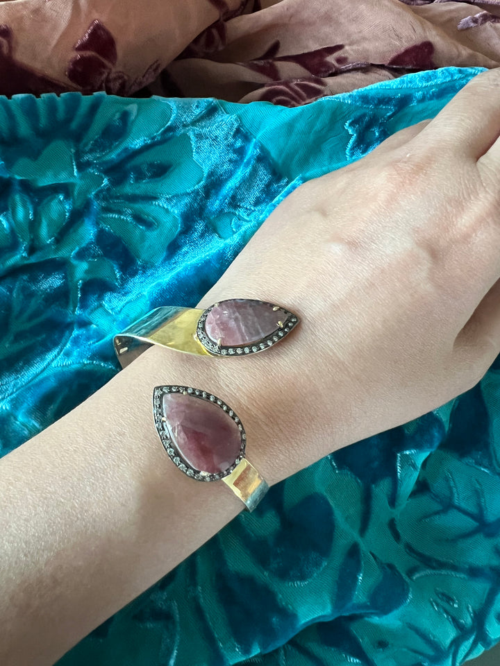 Exquisite 925 Silver Sapphire Open Cuff Bracelet - Unparalleled Quality and Style