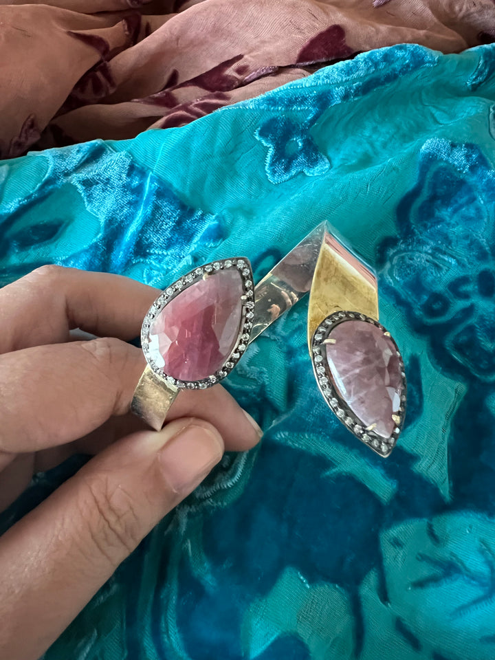 Exquisite 925 Silver Sapphire Open Cuff Bracelet - Unparalleled Quality and Style