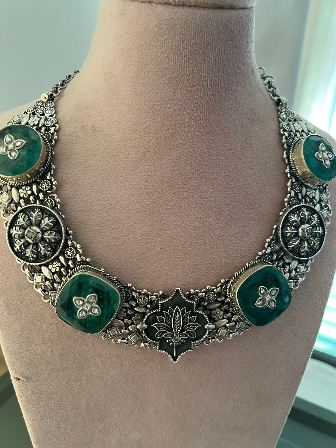 Doublet Stone 925 Silver necklace set