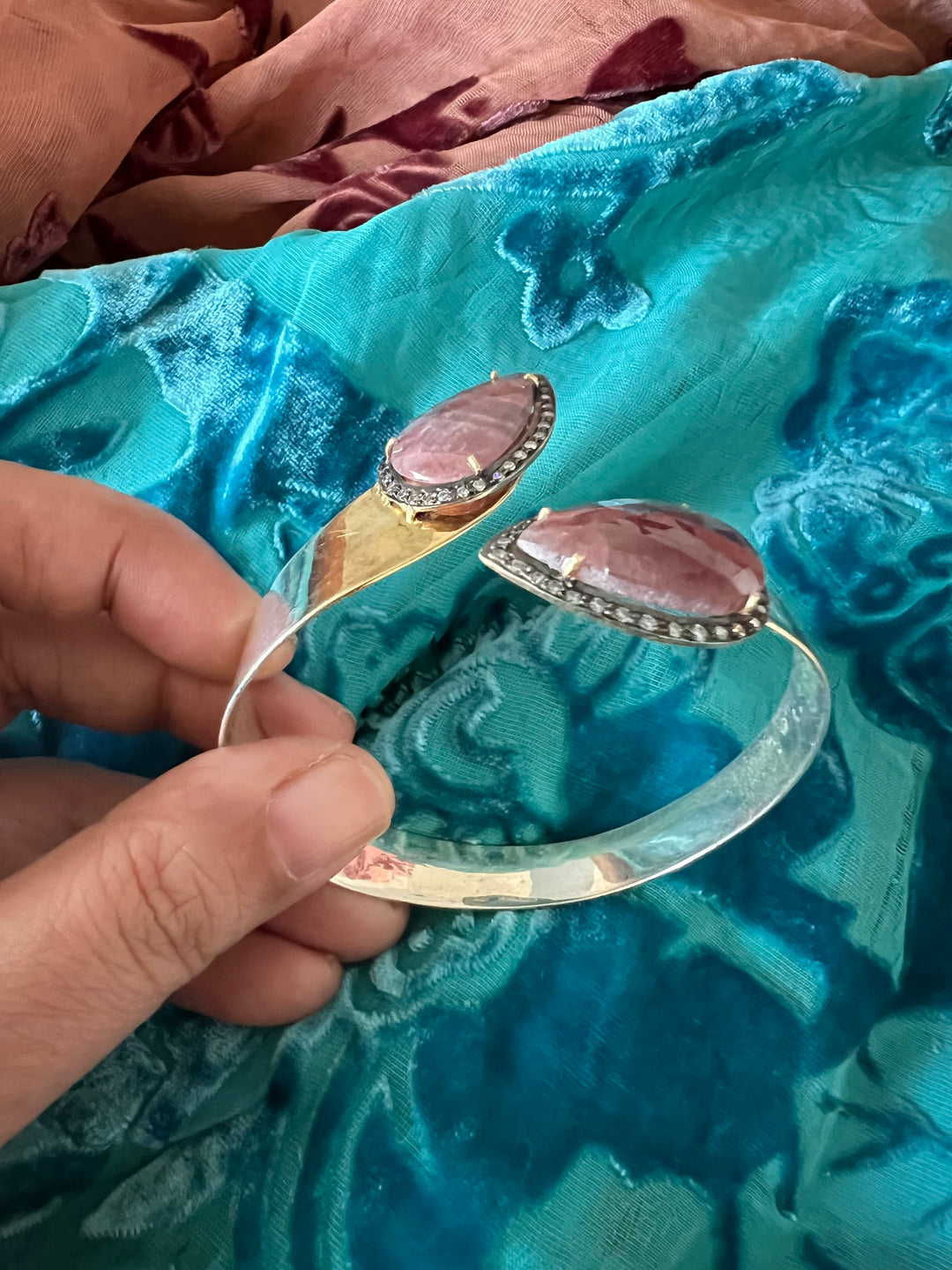 Exquisite 925 Silver Sapphire Open Cuff Bracelet - Unparalleled Quality and Style