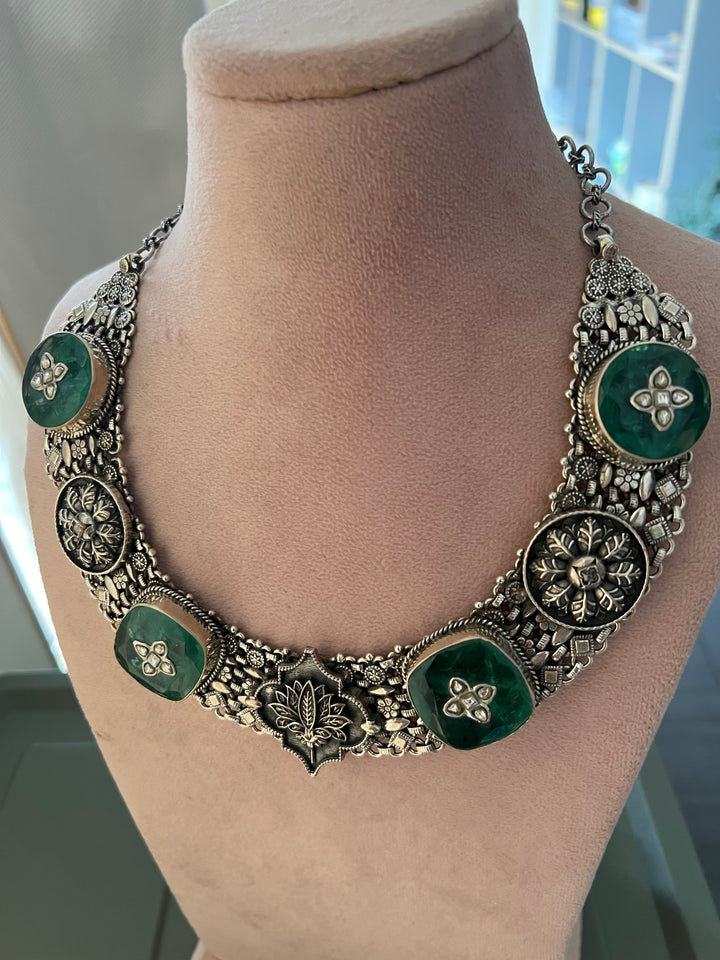 Doublet Stone 925 Silver necklace set