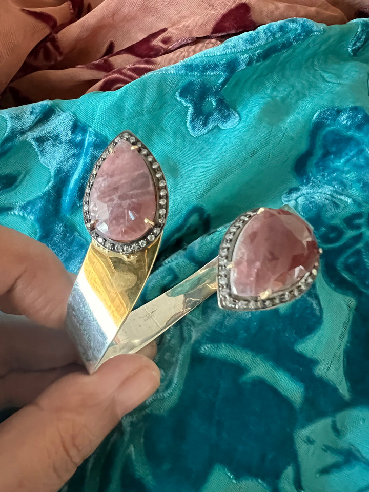 Exquisite 925 Silver Sapphire Open Cuff Bracelet - Unparalleled Quality and Style