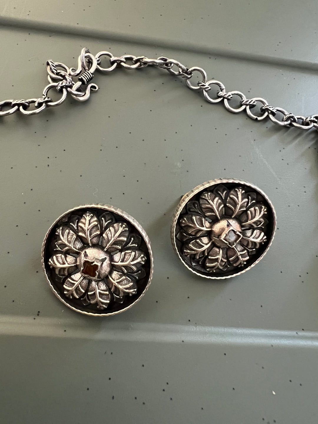 Doublet Stone 925 Silver necklace set