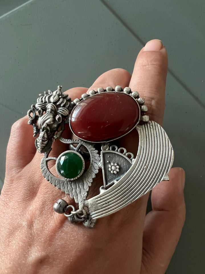 One-of-a-Kind Designer Fusion Ring - Premium Brass