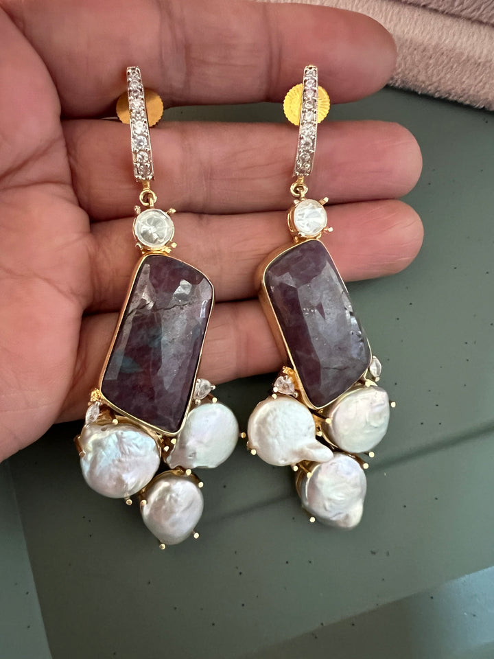 Multi Sapphire and Baroque Pearls Necklace Set - Unmatched Quality and Style