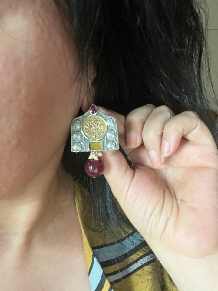 Natural Stone Drop Vintage Earrings - Premium Quality, Exquisite Craftsmanship