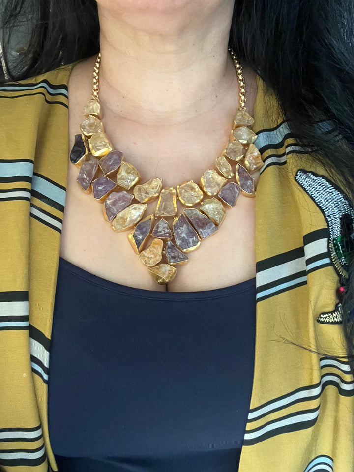 Statement Natural Stones Handmade Necklace - Elevate Your Elegance