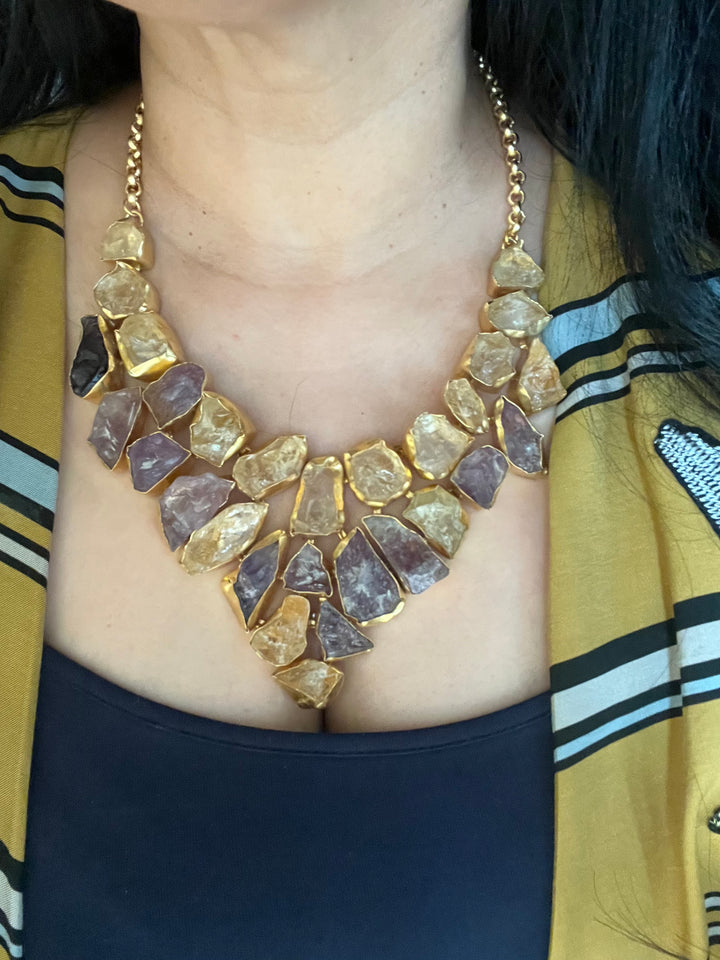 Statement Natural Stones Handmade Necklace - Elevate Your Elegance