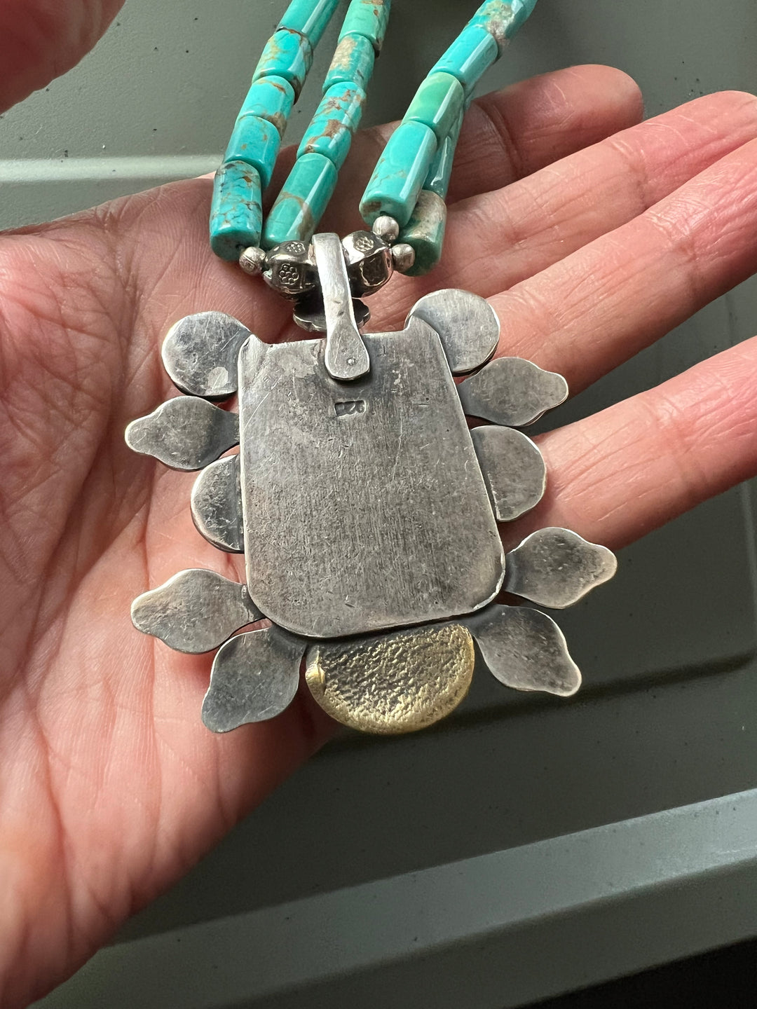 Designer Turquoise and Coral Stone Necklace with 925 Silver Pendant - Premium Quality