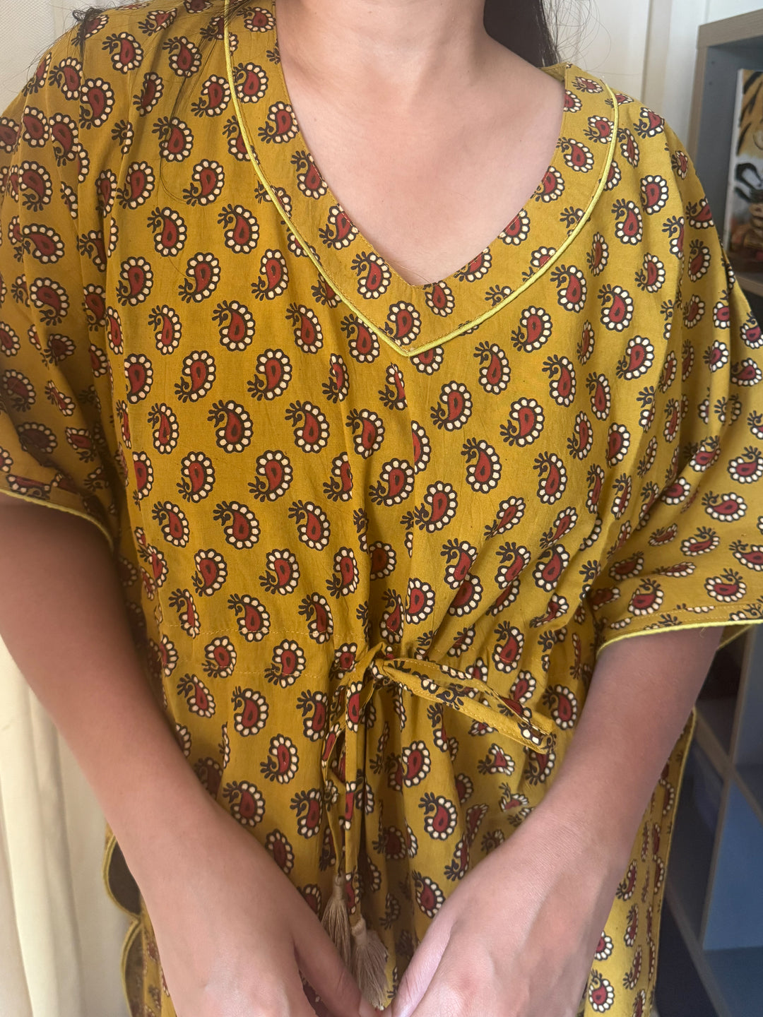 100% Cotton Kaftan: Indian Print Loungewear