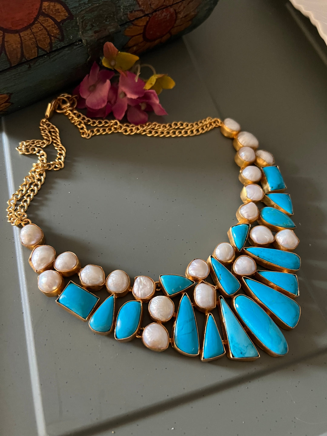 Statement Natural Stones Handmade Necklace - Elevate Your Elegance