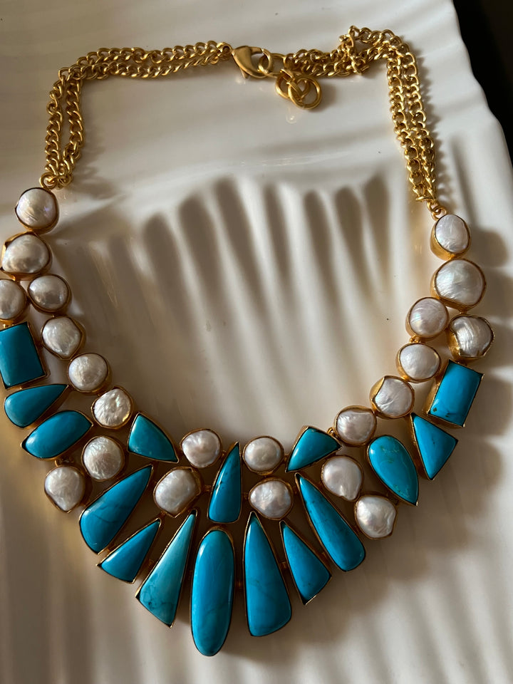 Statement Natural Stones Handmade Necklace - Elevate Your Elegance