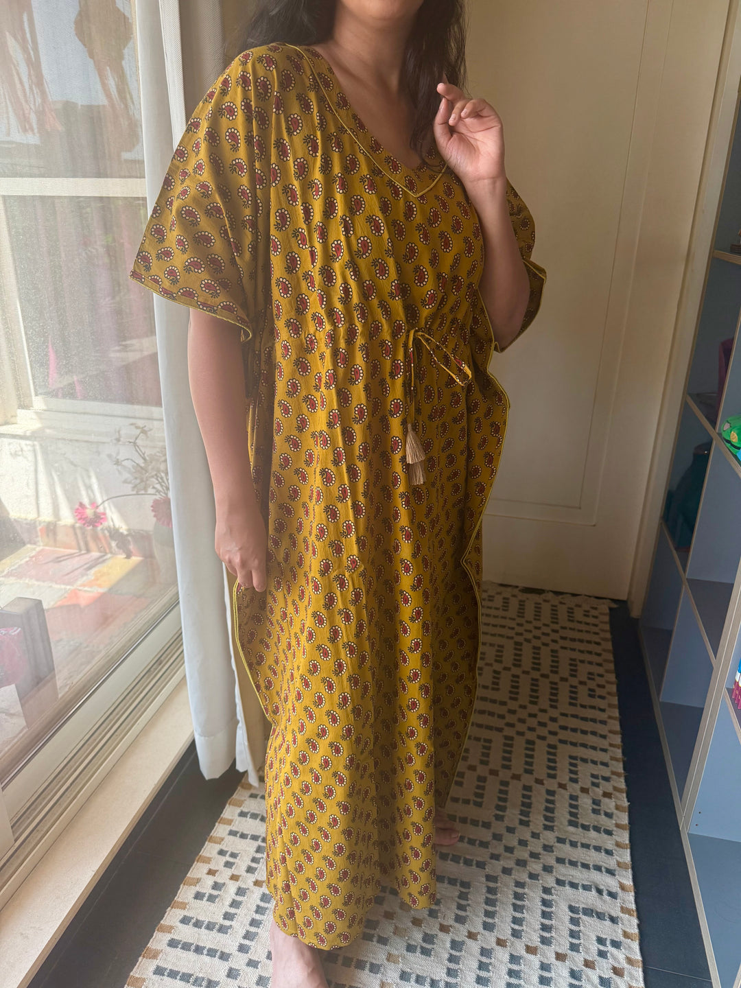 100% Cotton Kaftan: Indian Print Loungewear
