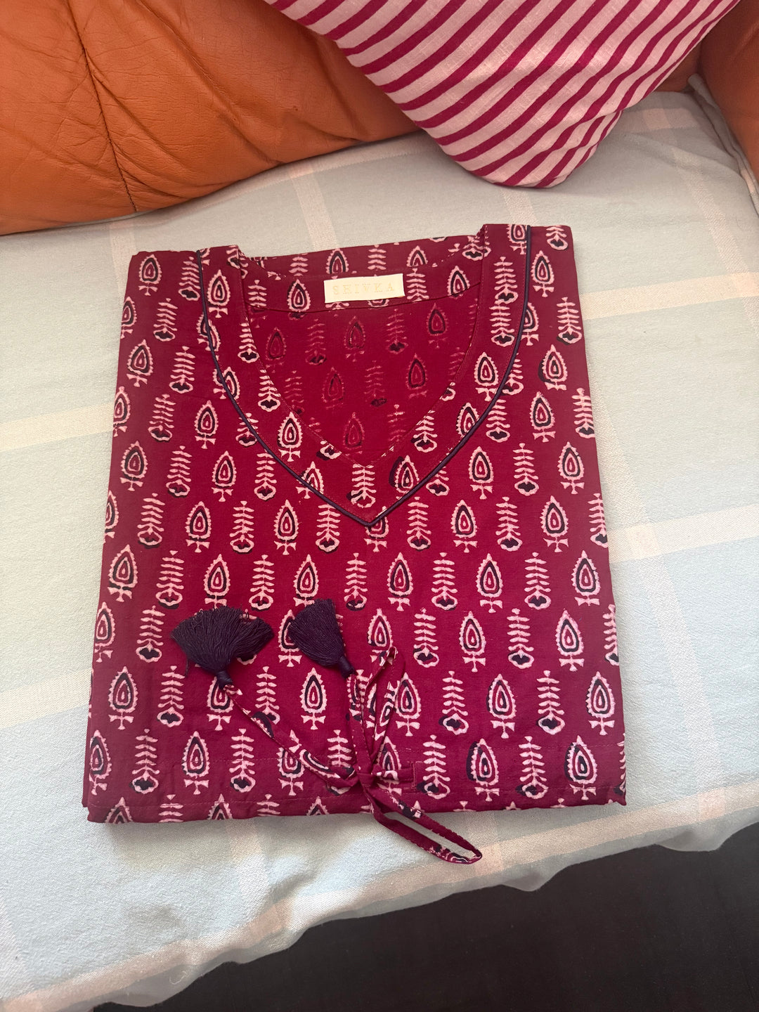 100% Cotton Kaftan: Indian Print Loungewear