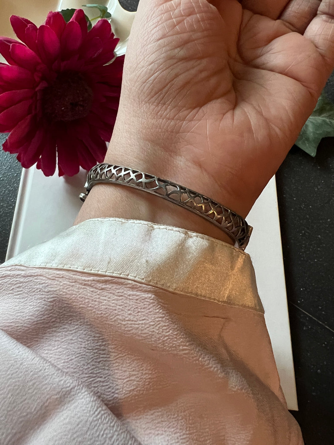 Polki Stone Bracelet - 925 Silver