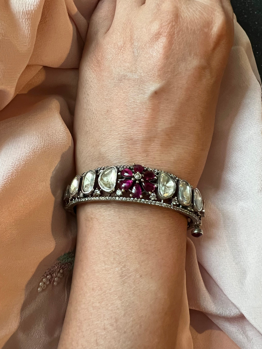 Polki Stone Bracelet - 925 Silver