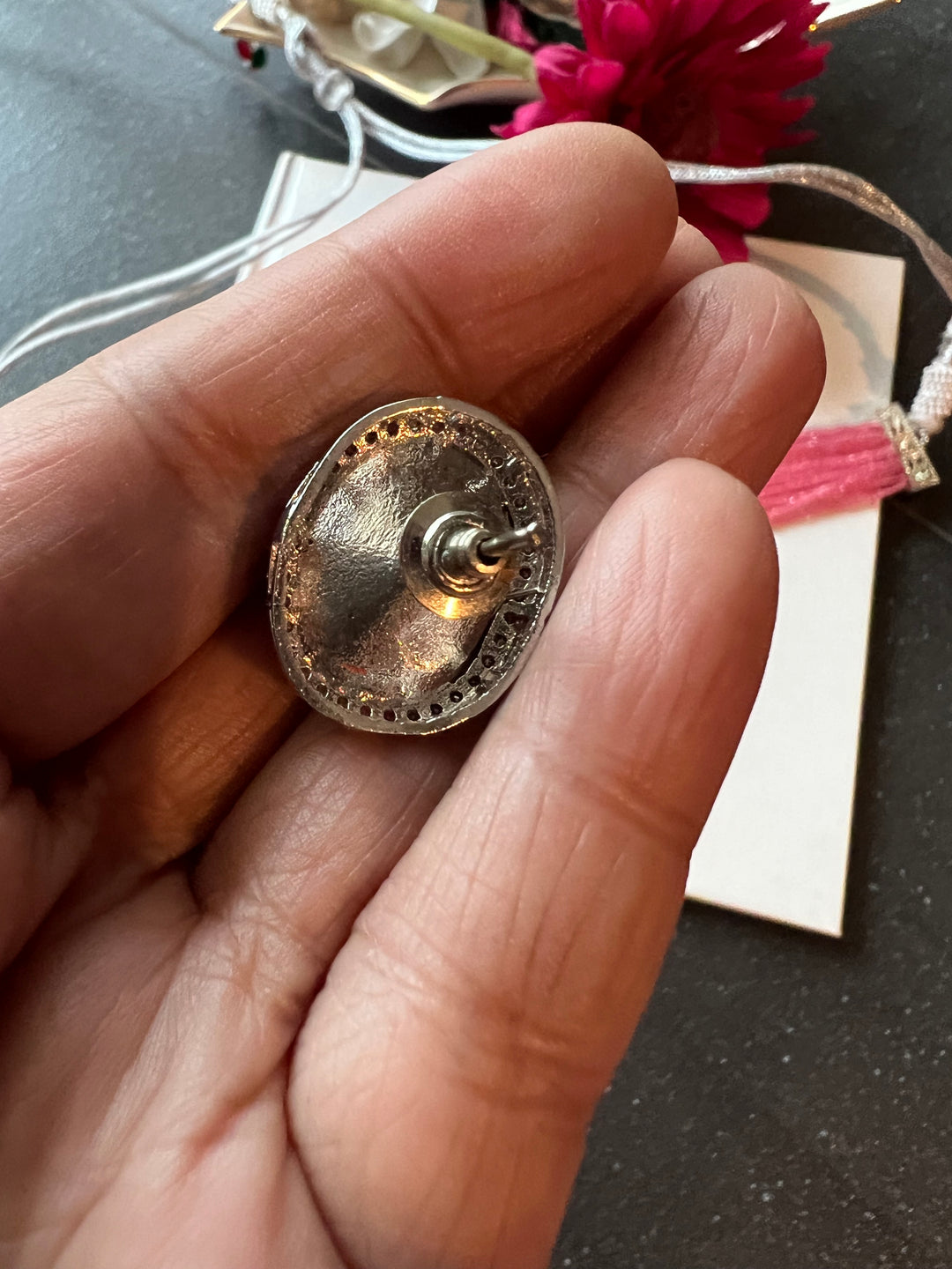 Minimalist Victorian Kundan Choker with Studs