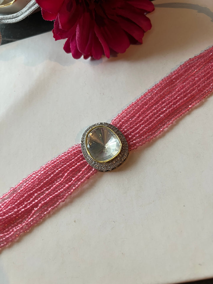 Minimalist Victorian Kundan Choker with Studs