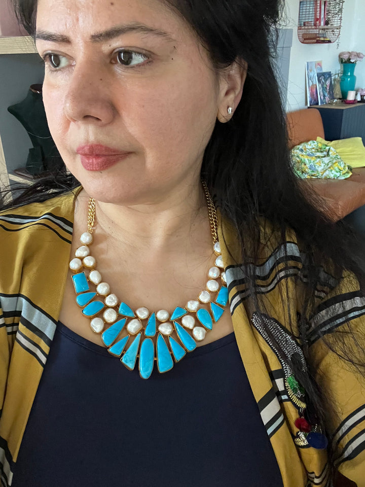 Statement Natural Stones Handmade Necklace - Elevate Your Elegance