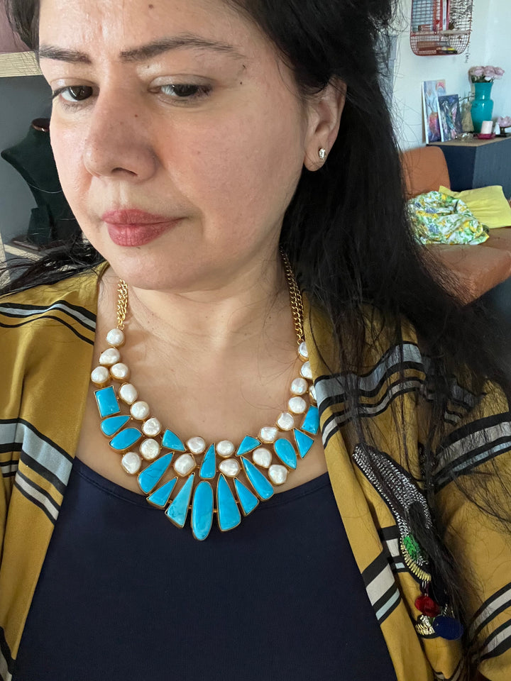 Statement Natural Stones Handmade Necklace - Elevate Your Elegance