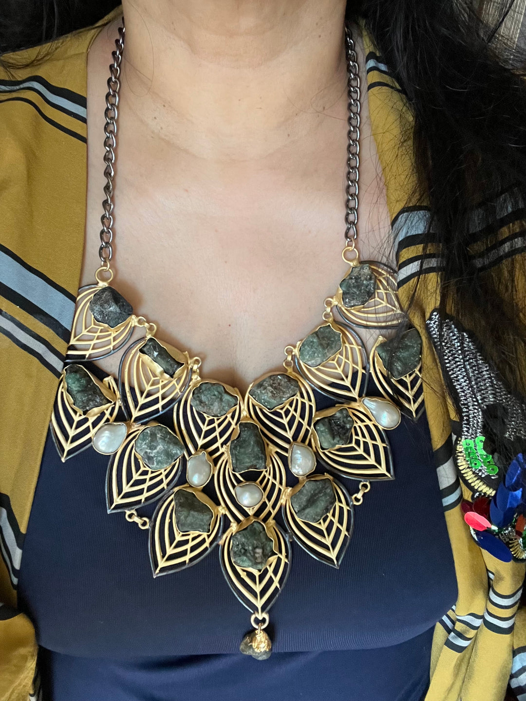 Statement Natural Raw Gemstones Handmade Necklace - Elevate Your Elegance