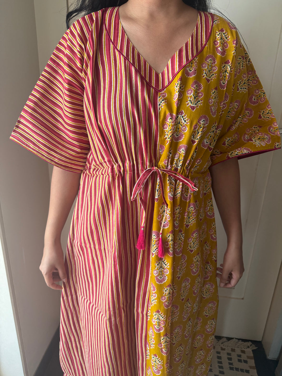 100% Cotton Kaftan: Indian Print Loungewear